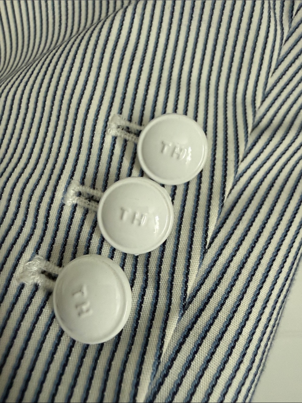Tommy Hilfiger Blue and White Pinstripe Blazer - Picture 4 of 5